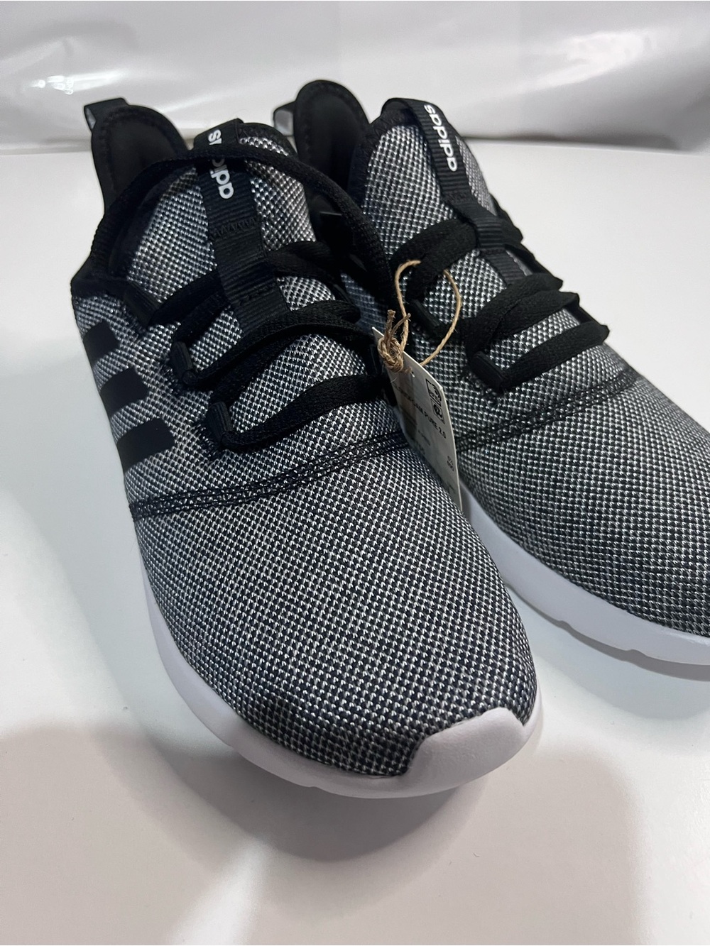 adidas Men’s Black & White Knit Casual Sneakers
